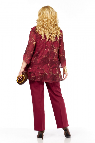 Блуза, брюки Элль-стиль 2213/10 винный - фото 7