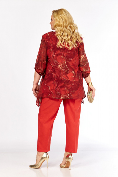 Блуза, брюки Элль-стиль 2263/13 красный - фото 3