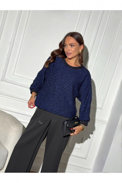 Брюки, джемпер Dilana VIP 2124 синий/черный - фото 7