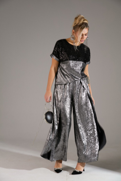 Блуза, брюки LM К180143 серый_шиммер - фото 8