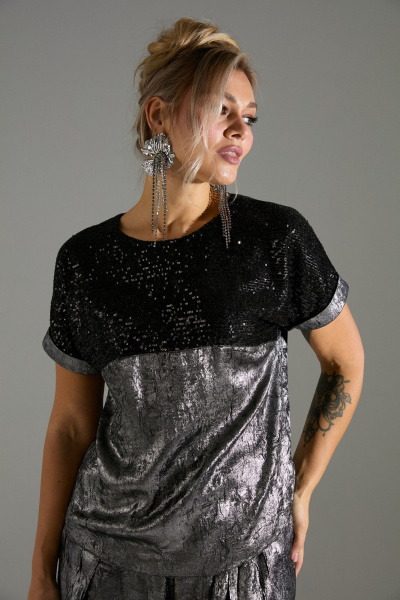 Блуза, брюки LM К180143 серый_шиммер - фото 7