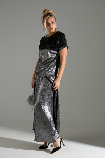 Блуза, брюки LM К180143 серый_шиммер - фото 3