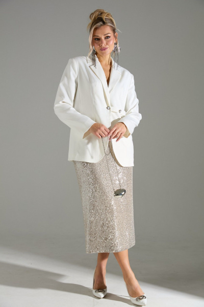 Жакет, юбка LM К4243 белое_золото - фото 5