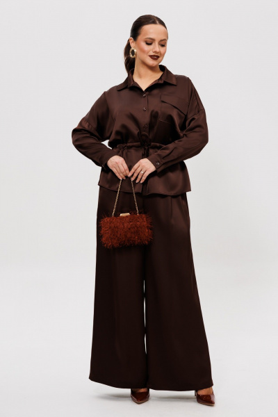 Блуза, брюки Mubliz 255 шоколад - фото 22