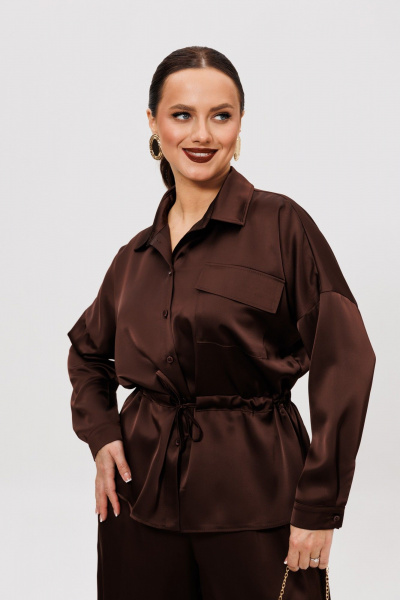Блуза, брюки Mubliz 255 шоколад - фото 9