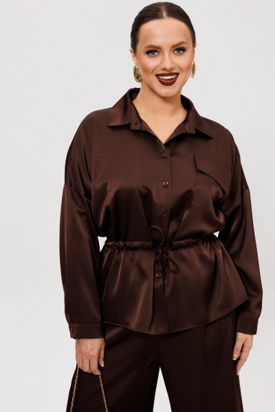 Блуза, брюки Mubliz 255 шоколад - фото 8