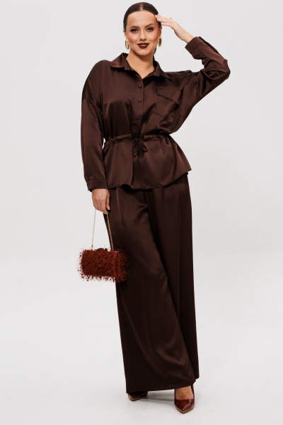 Блуза, брюки Mubliz 255 шоколад - фото 6