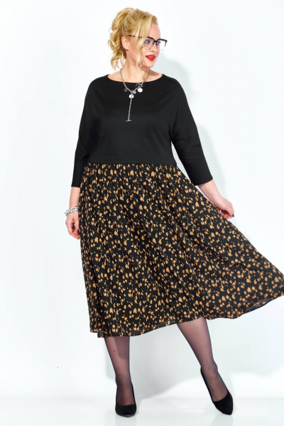 Платье Anastasia 1309 черный+принт - фото 5