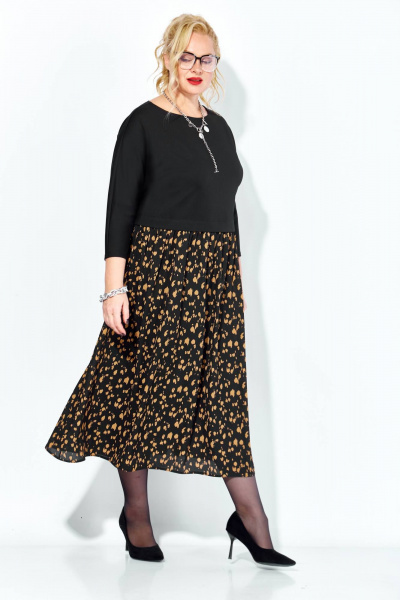 Платье Anastasia 1309 черный+принт - фото 2