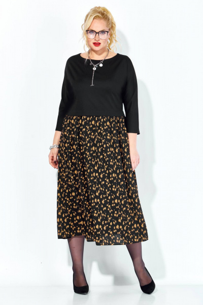 Платье Anastasia 1309 черный+принт - фото 1