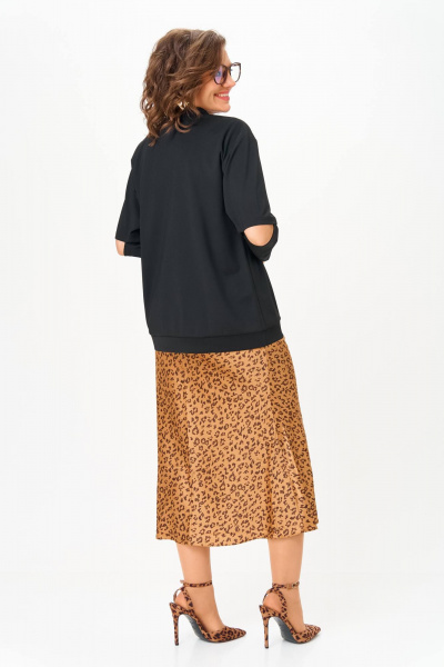 Джемпер, юбка Anastasia 1311 черный+принт - фото 7