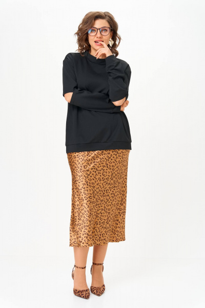 Джемпер, юбка Anastasia 1311 черный+принт - фото 6