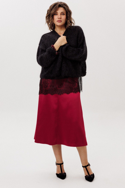 Юбка Anelli 1510 гранатовая_патока - фото 9