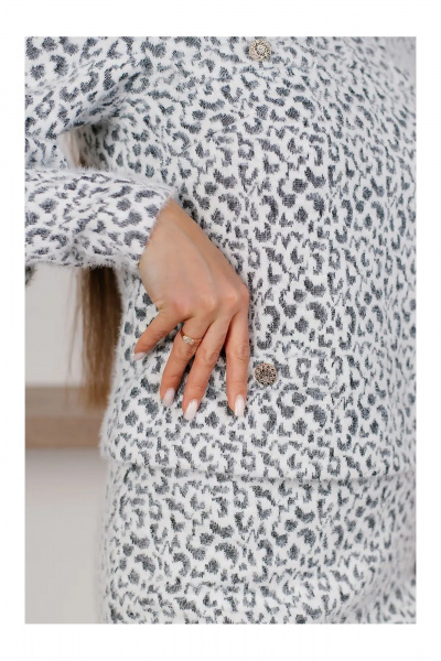 Джемпер, юбка MONA STYLE 19089/лео_серый - фото 6