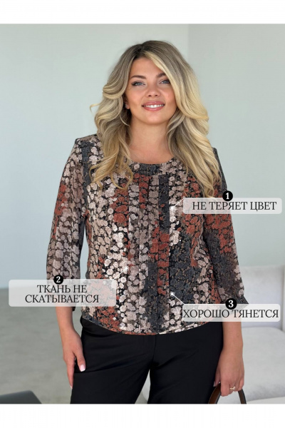 Блуза LindaLux 217 бабушкин_цветочек - фото 5