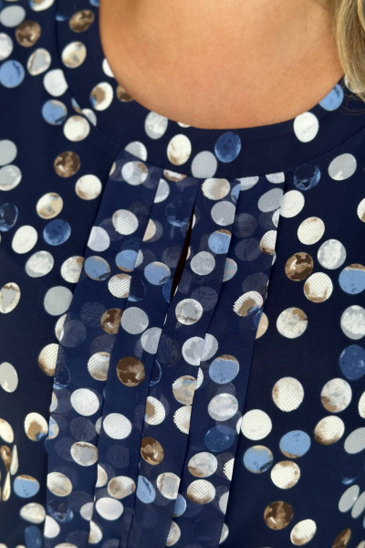 Блуза LindaLux 217 синие_кружки - фото 5