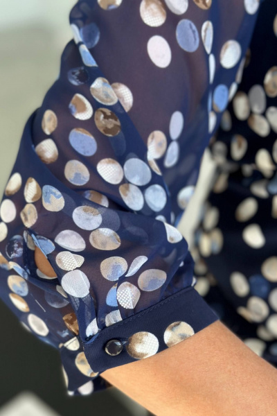 Блуза LindaLux 217 синие_кружки - фото 4