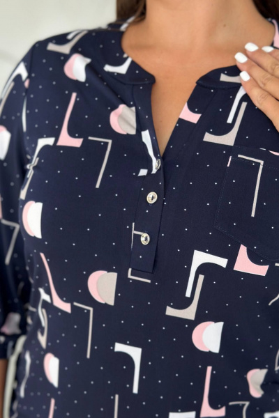 Блуза LindaLux 1-590 синяягео - фото 7