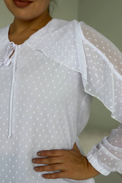 Блуза LindaLux 1-593 белый(воланы) - фото 7