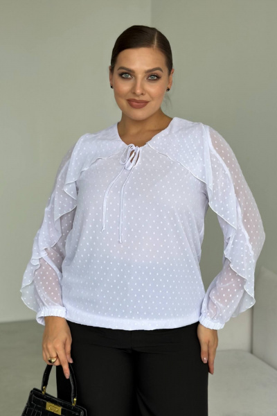Блуза LindaLux 1-593 белый(воланы) - фото 1