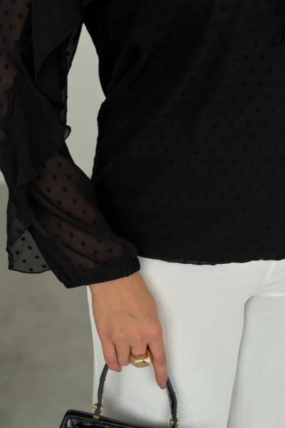 Блуза LindaLux 1-593 черный(воланы) - фото 6