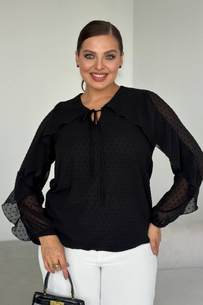 Блуза LindaLux 1-593 черный(воланы) - фото 2