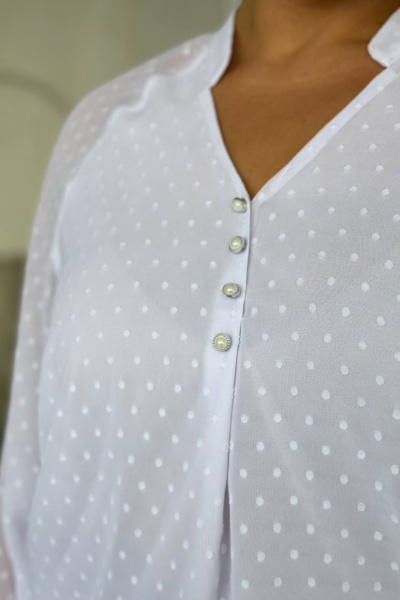 Блуза LindaLux 1-594 белая(пуговки) - фото 6