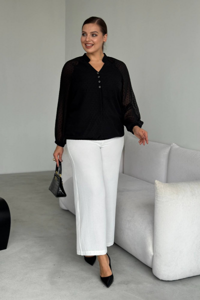 Блуза LindaLux 1-594 черная(пуговки) - фото 3