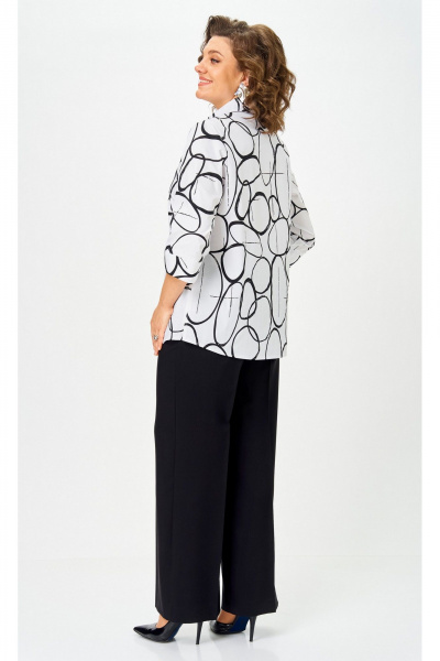 Блуза БелЭльСтиль 877_-3_26_22 бело-черный - фото 6