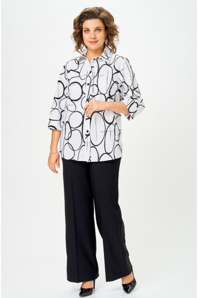 Блуза БелЭльСтиль 877_-3_26_22 бело-черный - фото 4