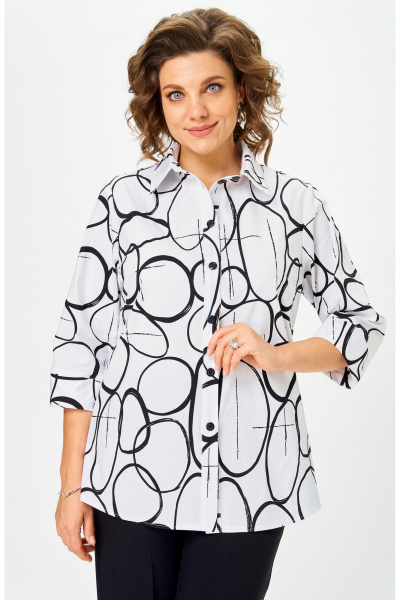 Блуза БелЭльСтиль 877_-3_26_22 бело-черный - фото 3