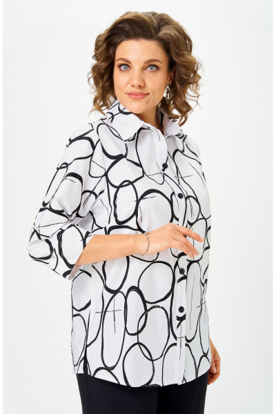 Блуза БелЭльСтиль 877_-3_26_22 бело-черный - фото 2