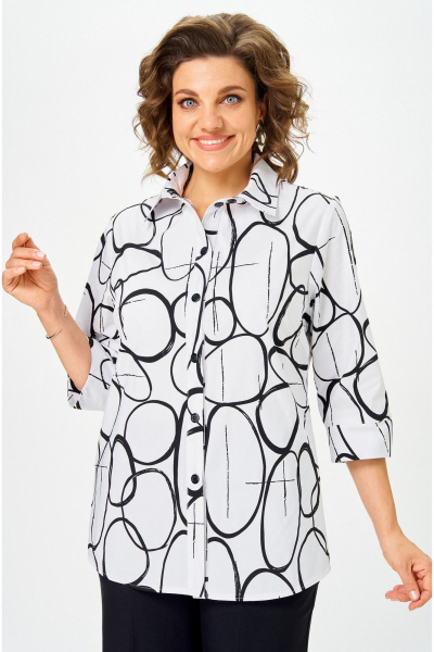 Блуза БелЭльСтиль 877_-3_26_22 бело-черный - фото 1