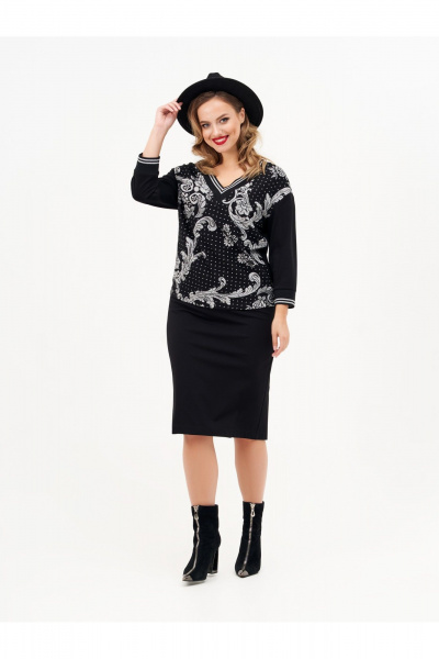 Джемпер, юбка Condra 10251 черный - фото 2