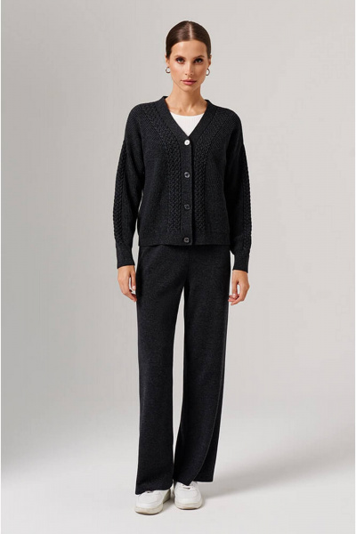 Кардиган Nelva 1908 темно-серый меланж - фото 2