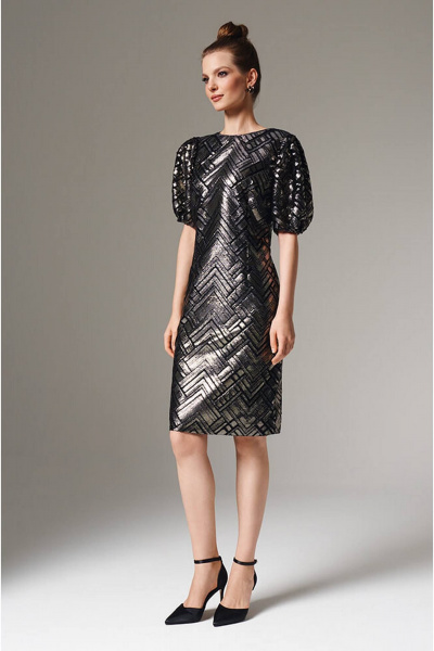Платье Nelva 51613 черно-золотистый - фото 2