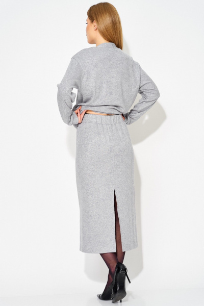 Джемпер, юбка Laikony L-283 серый - фото 7