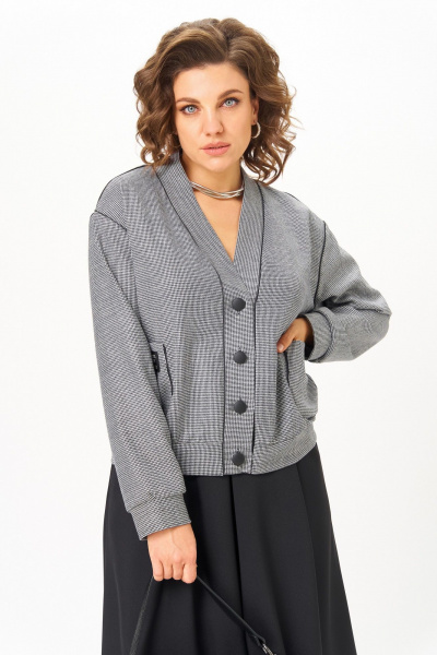 Бомбер, юбка Aira Style 24131 серый-черный - фото 6