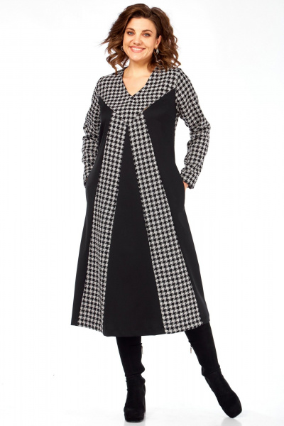 Платье Celentano lite 5070 гусиная_лапка/однотон - фото 1