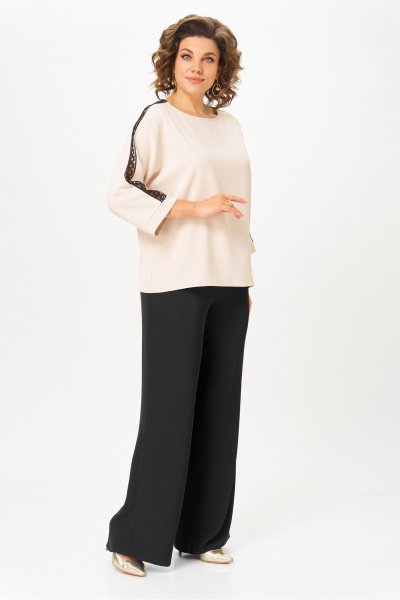 Блуза, брюки Rumoda 2275_дл_бежевый-черный - фото 7