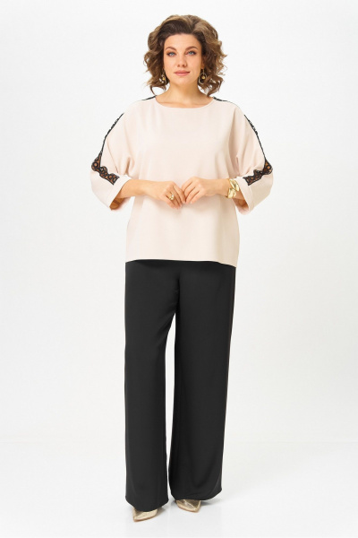 Блуза, брюки Rumoda 2275_дл_бежевый-черный - фото 5