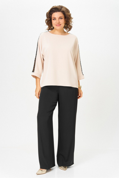 Блуза, брюки Rumoda 2275_дл_бежевый-черный - фото 1