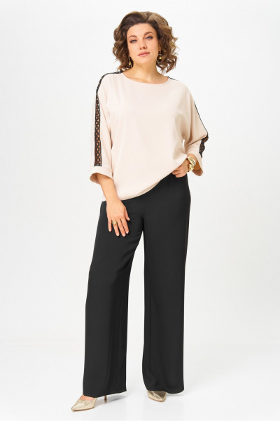 Блуза, брюки Rumoda 2275_дл_бежевый-черный - фото 2