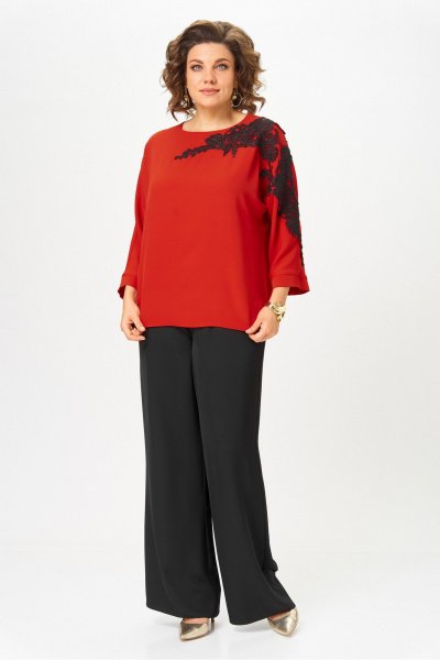 Блуза, брюки Rumoda 2278_дл_красный-черный - фото 4