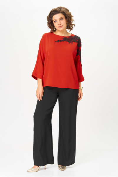 Блуза, брюки Rumoda 2278_дл_красный-черный - фото 2