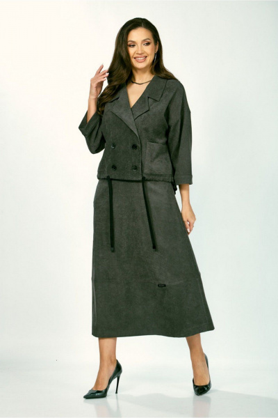 Жакет, юбка ZigzagStyle 608 темный мох - фото 10