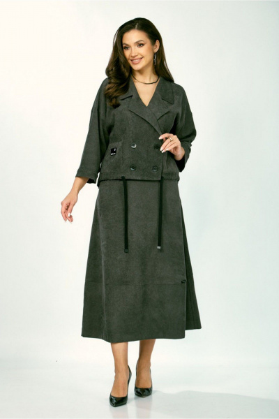 Жакет, юбка ZigzagStyle 608 темный мох - фото 2