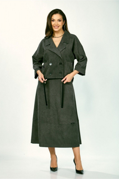 Жакет, юбка ZigzagStyle 608 темный мох - фото 9