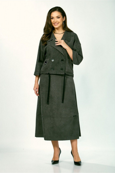 Жакет, юбка ZigzagStyle 608 темный мох - фото 8