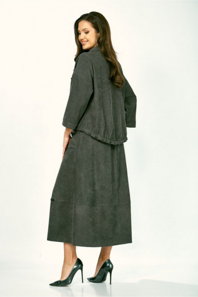 Жакет, юбка ZigzagStyle 608 темный мох - фото 6